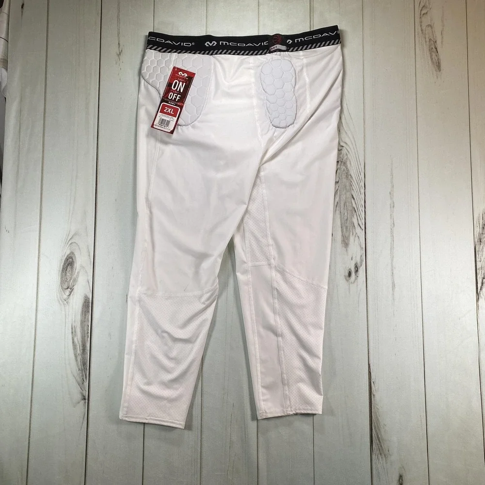 McDavid Compression Pants Mens 2XL XXL White HEX 3/4 Basketball Tailbone Padded - Picture 3 of 11